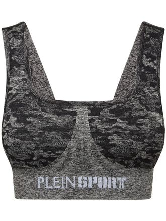 Plein Sport Naadloze sport-bh met gekruiste band - Zwart