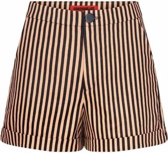 Simon Miller Womens Como Linen Shorts In Brown Stripe