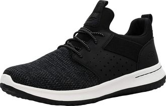 Skechers Mens Classic Fit Delson Camben Sneaker, Black/White, 11 M US