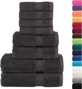 vidaXL Juego De Toallas Premium Solund 8 Unidades Antracita 600 Gsm Vidaxl