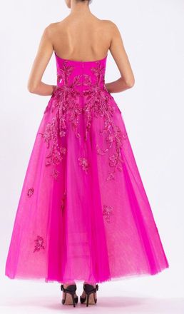 Saiid Kobeisy Tulle Beaded Dress With A Crepe Strapless Top
