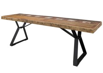 Massivmoebel24 Industrial 14 Panca In Legno Riciclato E Ferro - Laccato Multicolore 150x40x45