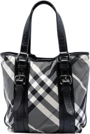 Burberry Pre-owned Nylon Tote - Dames - Vintage Shopper - Grijs - ONE Size - Nylon - Vintage