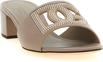 Dolce & Gabbana Womens Gray Calfskin Mules