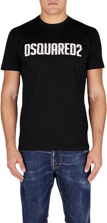 Dsquared2 Blurred Katoenen T-Shirt - Heren - T-shirts - Zwart - XL - Katoen - Tops