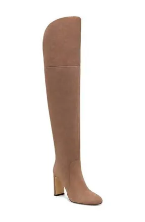 Stuart Weitzman Babette Over the Knee Tubo 85 Boot in Taupe Suede at Nordstrom Rack