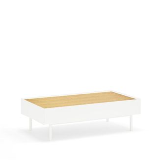 Teulat Mesa de centro con 2 cajones blanco