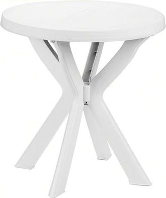 Trade Shop Trade Shop - Tavolo Rotondo Da Giardino Don Bianco Resistente 70xh72cm Arredo Da Esterno 012139