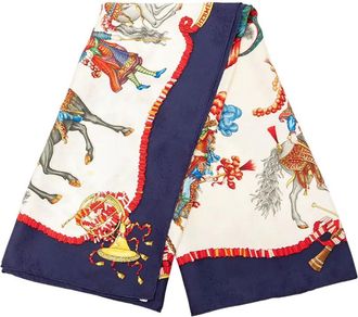 Herm&egrave;s 2000-2020 Les Fetes Du Roi Soleil Silk Scarf scarves - Wit