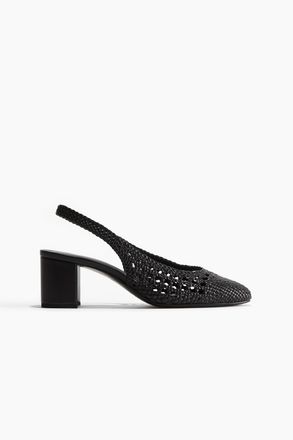 H&M Slingpumps aus Leder - Schwarz