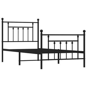 Berkfield Home Metal Bed Frame with Headboard & Footboard Black 90x200 cm