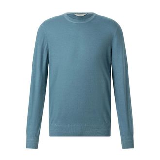Gran Sasso Cashmere Knitwear, male, Blue, Size: 2XL Round-neck Knitwear
