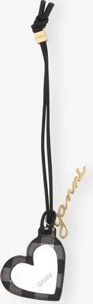 Ganni Womens Bou Heart Mirror Keyring In Black