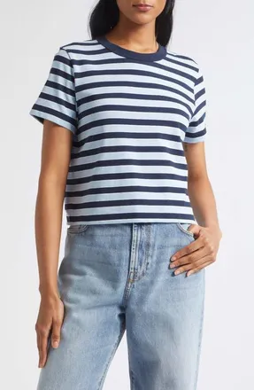 Frame Denim The Boxy T-Shirt in Chambray Stripe at Nordstrom, Size X-Small