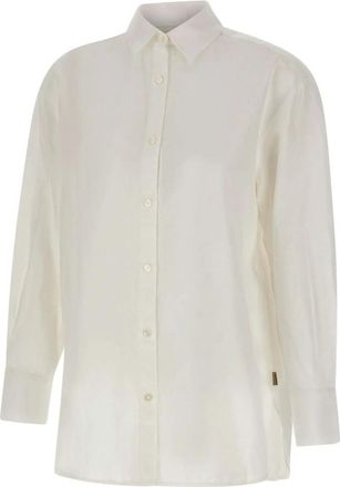 Woolrich Boyfriend Shirt - Dames - Overhemden - Wit - S - Katoen - Overhemden