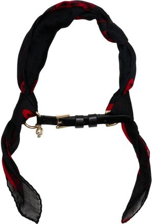 Alexander McQueen Womens Silk Skull Ring Wrap Scarf Black