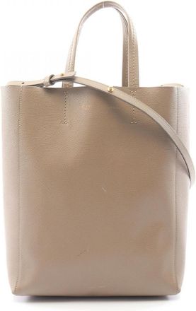 Celine Gray Leather Handbag Tote Bag (Pre-Owned)