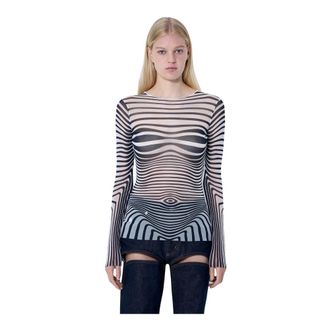 Jean Paul Gaultier Long Sleeve Tops, female, Multicolor, Size: XS Re-Edition The Body Morphing Top