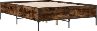 vidaXL Bed Frame without Mattress Smoked Oak 150x200 cm King Size Vidaxl