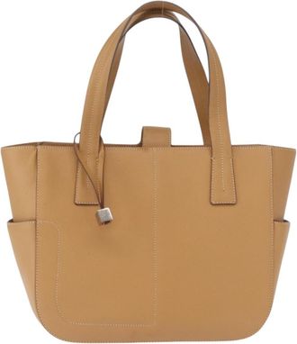 Bally Vintage Handbag Leather Brown Leather Handbag (Pre-Owned)