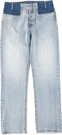 Maison Margiela Light Blue Denim Trousers with Contrast Accents