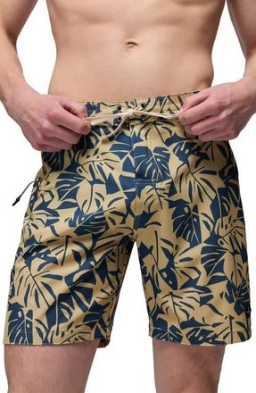 Prana Fenton Board Shorts in Jackfruit Monstera at Nordstrom, Size 32