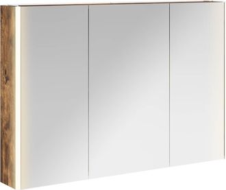 vidaXL Armario Con Espejo De Ba&ntilde;o Roble Ahumado 103,5 X 15,5 X 70 Cm Vidaxl