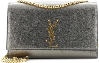 Saint Laurent Classic Monogram Metallic Leather Medium crossbody bag - Groen