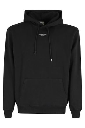 Dr&ocirc;le de Monsieur Black Le Hoodie Slogan Printed-Logo Cotton Hoodie