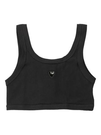 BASERANGE ribbed crop top - women - Organic Cotton/Elastane - S - Black