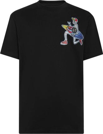 Philipp Plein T-shirt Ronde Hals SS Hawaii - Heren - T-shirts - Zwart - 3XL - Katoen - Tops