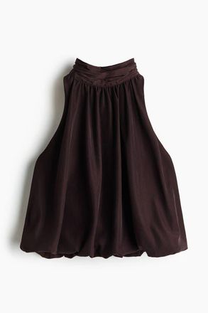 H&M Bubble-hem Halterneck Top in Dark Brown at Nordstrom, Size X-Small