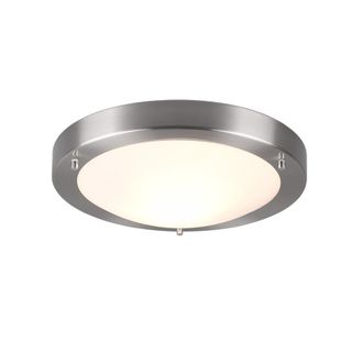 Trio Plaf&oacute;n Rotonda Led N&iacute;quel Con Vetro Opale Ip44 Lighting