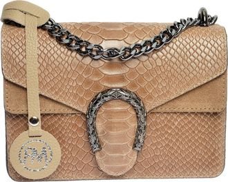 Roberta M Beige Rundleer Tas