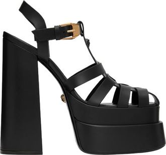 Versace Black La Medusa Platform Sandals Size 40.5
