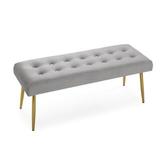 VERSA Banco pie de cama en poliester gris
