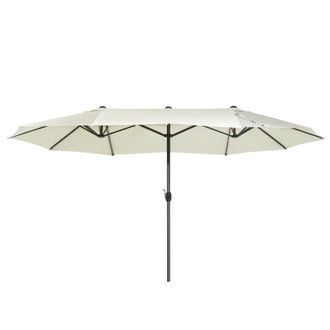 Beliani Sombrilla De Jard&iacute;n Tela Beige Aluminio 247 Cm Poste De Metal Sibilla
