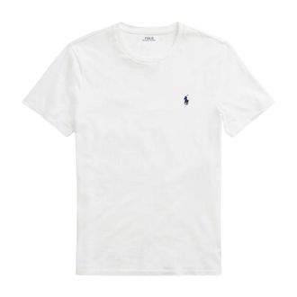 Polo Ralph Lauren Tops, Heren, Wit, M, Katoen, Custom Slim-Fit Katoenen T-Shirt