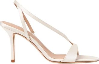 Scarosso Paula Wit Satijn - Dames - Sandalen met hakken - Wit - 41 EU - Satijn - Schoenen