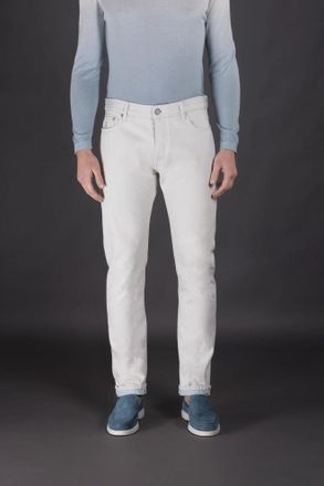 Moorer Pavel 55 Azzurro Cotton Tapered Denim Jeans