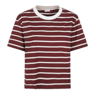 Brunello Cucinelli Brunello Cucinelli, T-Shirts, female, Red, Size: M Striped T-Shirt