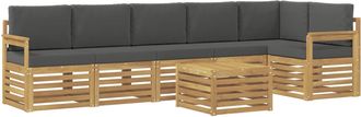 vidaXL Conjunto De Sof&aacute;s De Exterior 7 Uds. Blanco Y Antracita Vidaxl