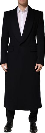 Dolce & Gabbana Black Single Breasted Trench Coat Mens Jacket
