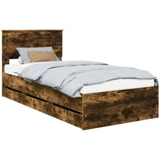 vidaXL Estructura De Cama Roble Ahumado 90 X 200 Cm Madera Ingenieril Vidaxl