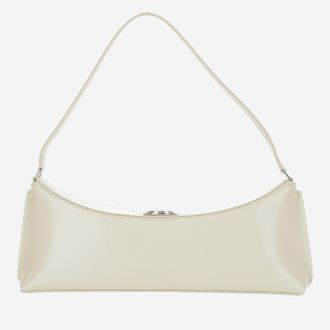 Jacquemus Womens Ovalo Leather Clutch Bag White Calfskin Shoulder