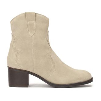 Kazar Schoenen, Dames, Beige, 38 EU, Suède, Tijdloze suède cowboy laarzen