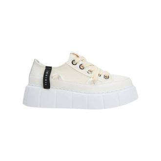 INUIKII Matilda Canvas Low White Schoenen - Dames - Sneakers - Beige - 39 EU - Schoenen