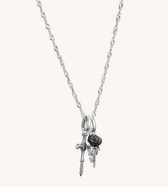 Thomas Sabo Rose & Sword - Collana tonalit&agrave; argento, nero e bianco