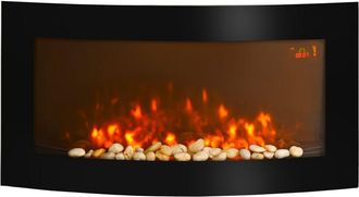 HOMCOM Chimenea El&eacute;ctrica De Pared Calefactor Estufa El&eacute;ctrica 1000/2000w Llama Mando