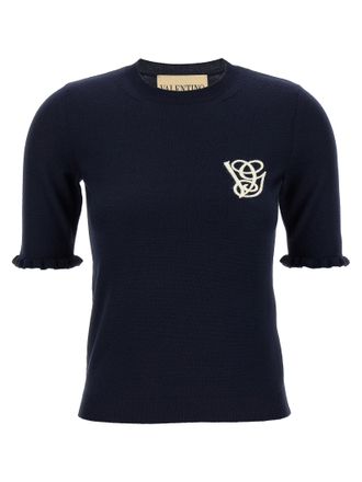 Valentino Garavani Womens Vg Embroidery Top